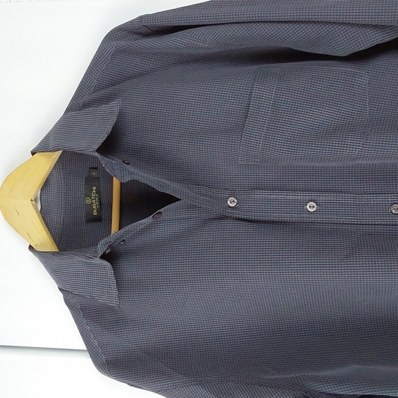 Bugatchi Dark Blue /Gray Mens Soft Modal Long Sleeve Premium Quality Shirt Sz.L - Picture 5 of 9
